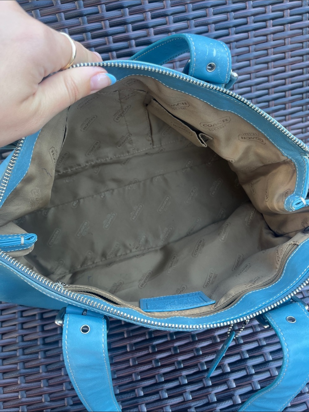 Coach Leather Shoulder Tote Bag - Picture 5 of 16